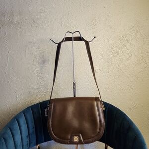 Givenchy Brown Leather Shoulder Bag Luxury Vintage Rare